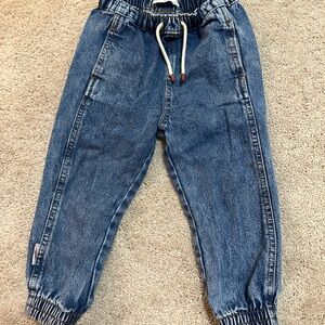 Kids Blue Denim Jogger Pants